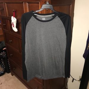 Black and gray baseball Tee